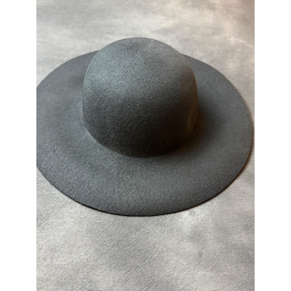 Goorin Bros Black Wool Felt Wide Brim Floppy Hat Round Crown Fedora Boho